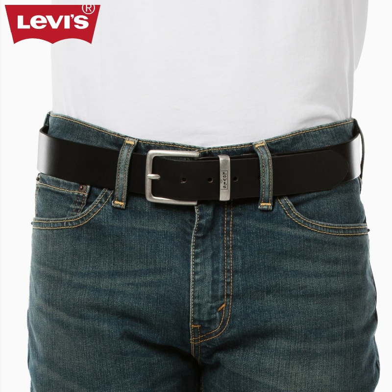 levi's black leather belt
