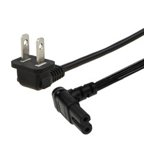 Two-plit bend 8-word tail three-star micro-whale TV power line 2 holes 8-word double bend power line 2 meters