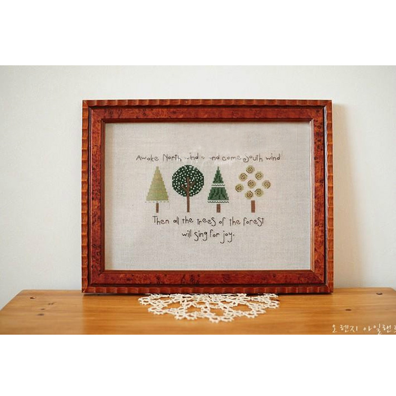 Cool breeze DMC cross stitch new living room bedroom FJ1310 happy magic tree friend tree printing small handmade