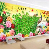 5D Diamond Painting, полная бриллиантовых цветов и богатых павлина 2023 Новый кросс -штифт гостиная Новая китайская ручная масонская наклейка