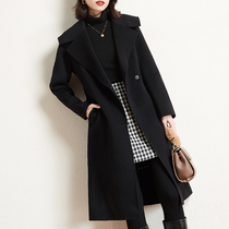 Sofisel double-sided wool coat womens long high-end anti-season new cashmere Hepburn wind wool coat