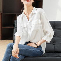 Sofitel 70% sleeve shirt woman design feeling 2022 spring and summer new fashion foreign lady shirt blouse