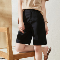  Sofisel thin five-point suit shorts 2021 summer new wide-leg loose thin black casual pants children