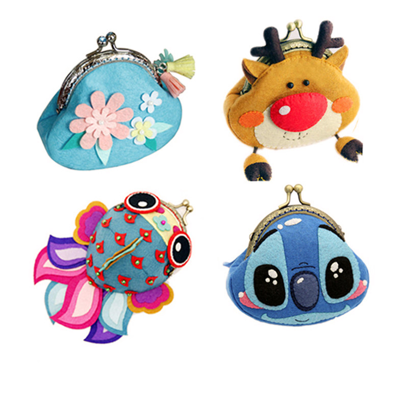 Mouth Gold Bag Large Confluence Zero Wallet Unwoven Cloth Children Handmade Adult Diy Cloth Art Material Bag Free Cut Suit