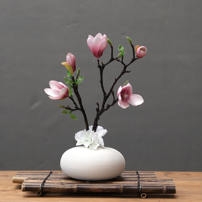High-end Emulation Jade Orchid Floral Suit Pendulum family Modern Residentable Tabletop Fake Flowers Inserts and decorations