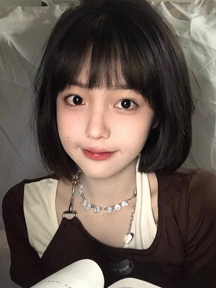 假发女短发生存自然仿真一刀切bobo头光头圆脸减龄一切部头套式假发套真的在值得买吗。