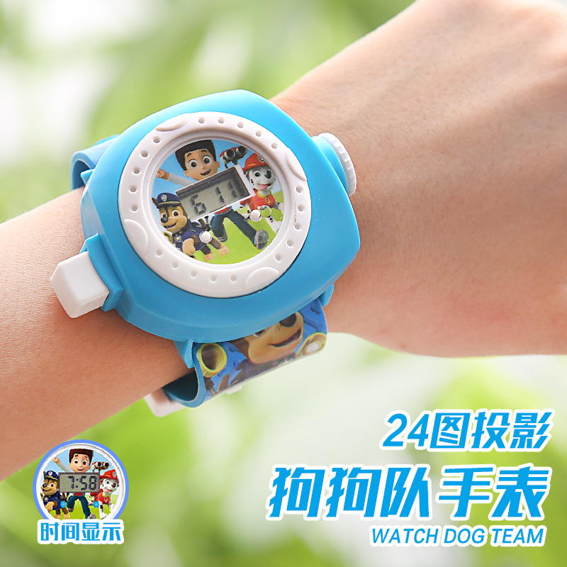 Dog Patrol Wang Wang Team Shake Voice Social People Watch Page Children's Girls Projection Watch Toy Electronic Watch