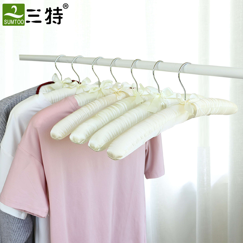 Seamless Fabric Sponge Hanger for Home Use, Covered with Cotton to Prevent Deformation, Suitable for Silk Shirts, Sweaters, and Women's Clothing, Prevents Shoulder Marks