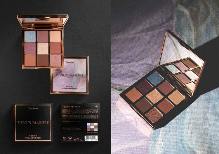 Bảng màu phấn mắt VENUS MARBLE Marble 9 Màu lãng mạn Tiền phấn mắt Disc Pearlescent Matte Earth Color - Bóng mắt phấn mắt chanel