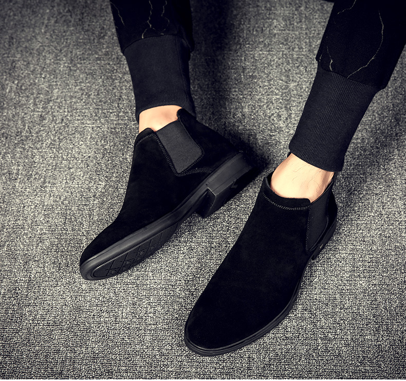 Giày cao cổ thời trang Chelsea mũi nhọn Martin ủng nam thời trang thoáng khí ở giữa giày boots nam