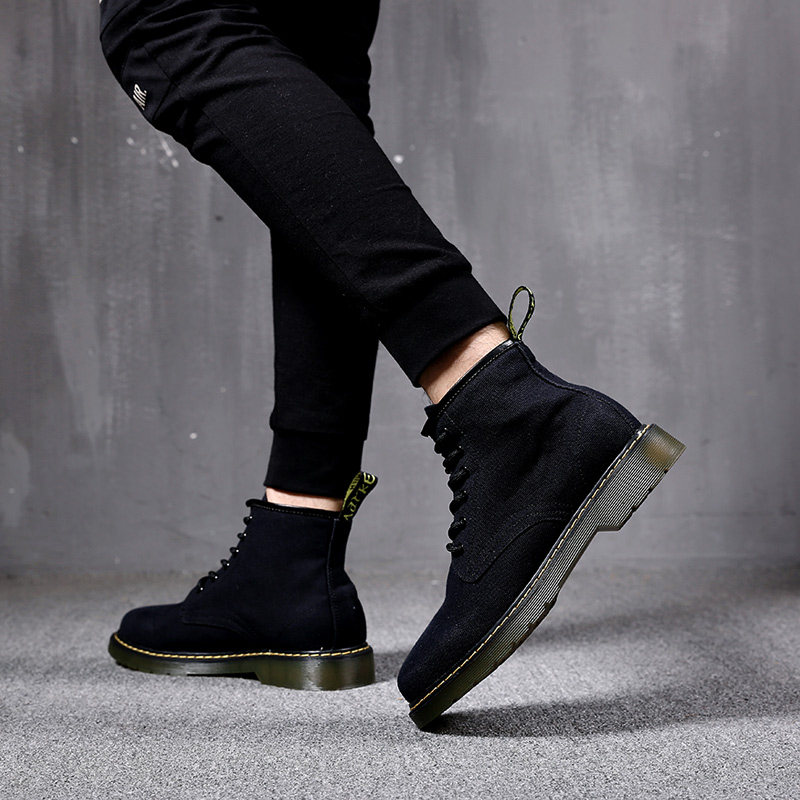 Martin Boots Men's Shoes Fall Warm Plus Suede Midcylinder Shoes Men Trends Middle Barrel Desert Boots High Cylinder Shoes Men Snowy Boots