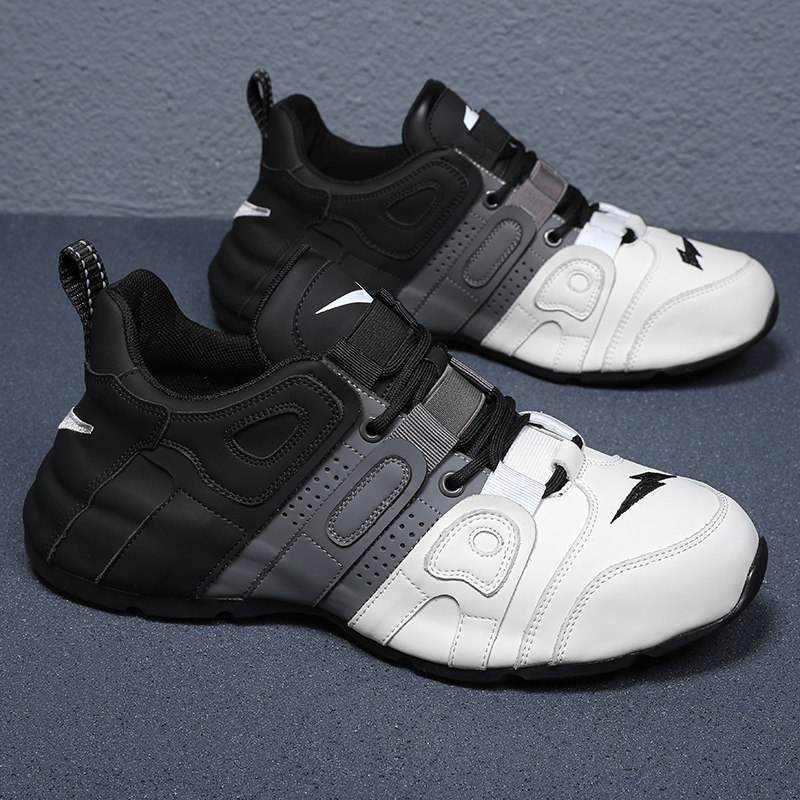 Hong Kong bag-soled dad shoes men's ins trendy casual shoes spring and autumn thick-soled leather sneakers men