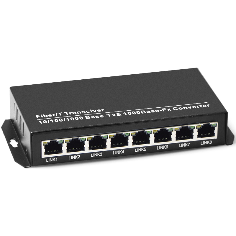 1Pc 1000M Fiber Fast Switch Network SC Transceiver Converter 2SC 8RJ45 eBay