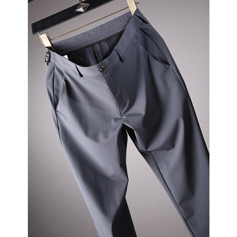 Summer new products business casual Thin section icy Tencel cotton Men's slim commuter casual pants straight long pants