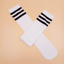 Single shot does not ship] Childrens jk with mid-length socks white and black striped childrens socks