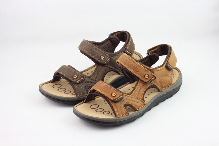 HANGTENN American Jubilant Counter Summer Scrub Leather Outdoor Men's Beach Sandals T0621753