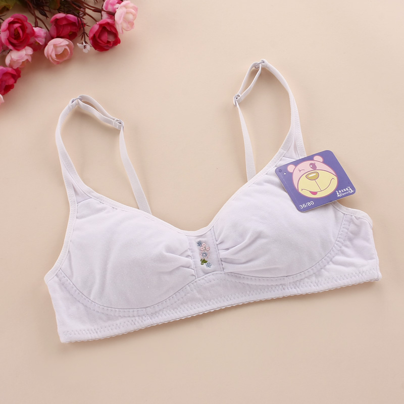 Học sinh trung học cơ sở, sau khóa, không có bọt biển, đồ lót mỏng, áo ngực nữ phát triển, không có vòng thép, áo ngực bằng cotton do lot cho phụ nu co bau