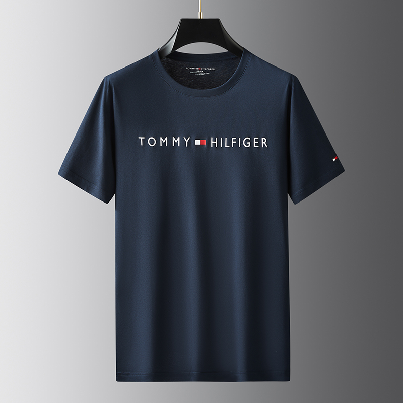 Authentic American Tommy Hilfiger Tommy Short-Sleeved T-Shirt for Men, Summer Casual Pure Cotton Base Shirt, Round Neck T-Shirt Authentic American Tommy Hilfiger Tommy Short-Sleeved T-Shirt for Men, Summer Casual Pure Cotton Base Shirt, Round Neck T-Shirt
