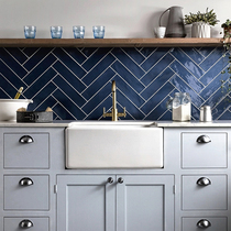 Korean blue bathroom kitchen tile wall tile Glazed brick Nordic restaurant toilet toilet kitchen wall tile