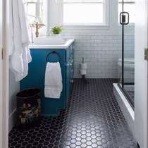 Nordic ins net red small hexagonal mosaic tiles toilet bathroom wall tiles Floor tiles Bathroom kitchen tiles black and white
