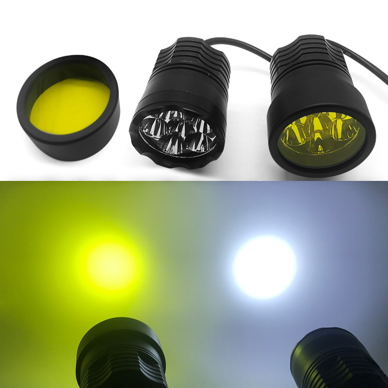 Motorcycle spotlight shade yellow lampshade Non-destructive installation Yellow light on the sleeve