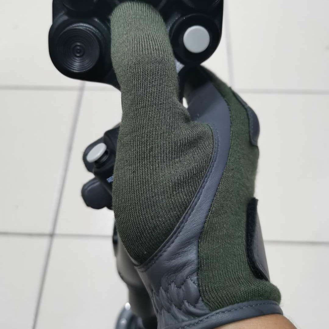 Small green claw modified three fingers touch screen flight tactical gloves military version NOMEX flame retardant fabric sheep skin