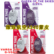 Spot Planetags Virgin Atlantic Airbus A340-600 Aircraft Skin Keychain Luggage Tag