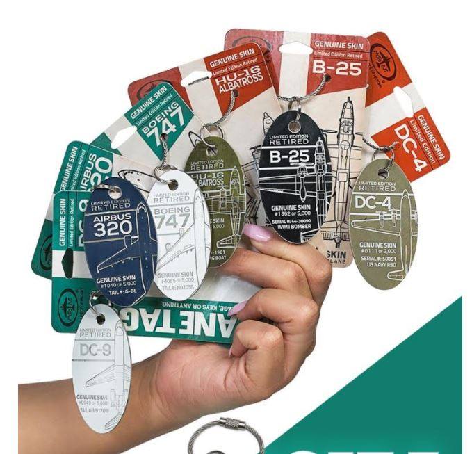 Spot 3000 pieces PLANETAGS Aviationtag full range of aircraft skin keychains can be invoiced