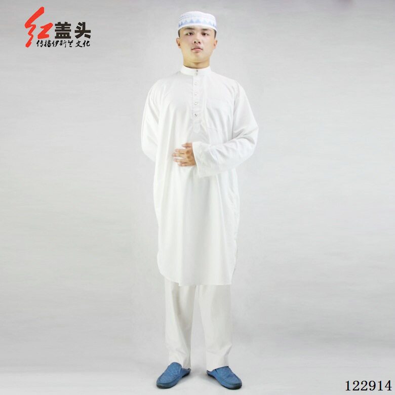 秋季新款超洗旦面料立领穆斯林男装巴服两件套 礼拜服