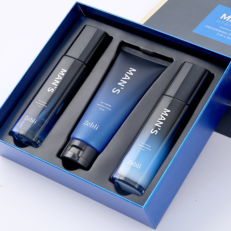 Men's water energy cool care Three sets of control oil acne Go to blackhead moisturizing moisturizing moisturizing skin care product kit composition