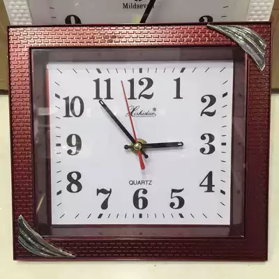 Square clock wall clock living room wall watch household quartz clock square bedroom simple atmospheric clock class