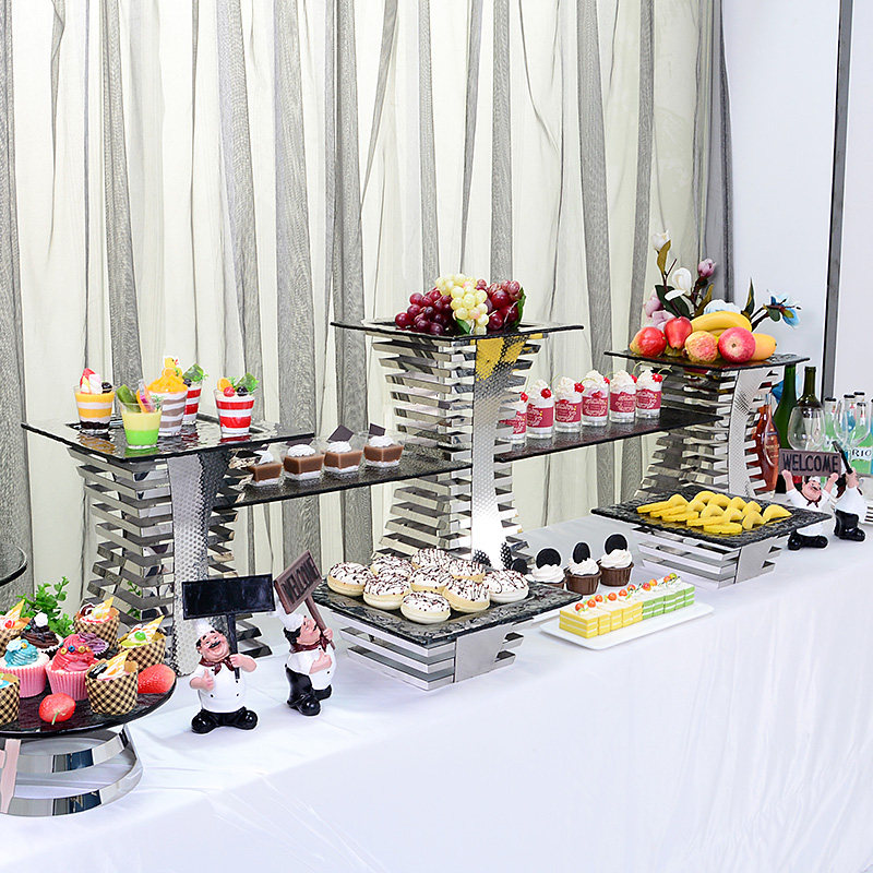 Hotel buffet table food display stand dessert table decoration set cold meal tea break table cake dessert shelf