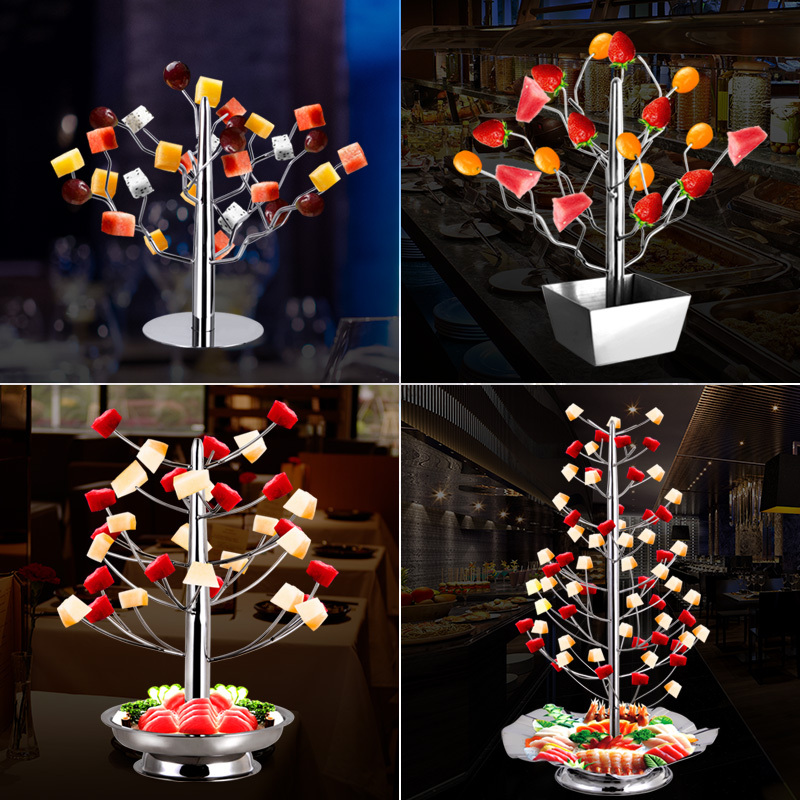 Stainless Steel Fruit Tree Display Stand Restaurant Christmas Tree Bar Ktv Fruit Plate Personalized Fruit Tree Creative