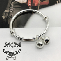 Korean silver simple fashion Bell bracelet glossy glossy bracelet for men and women