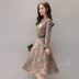 Đầm nữ Deerskin 2018 thu đông mới phiên bản Hàn Quốc có phần cổ dài chữ V dày cổ có màu mỏng Một chiếc váy chữ. váy đầm xòe A-Line Váy