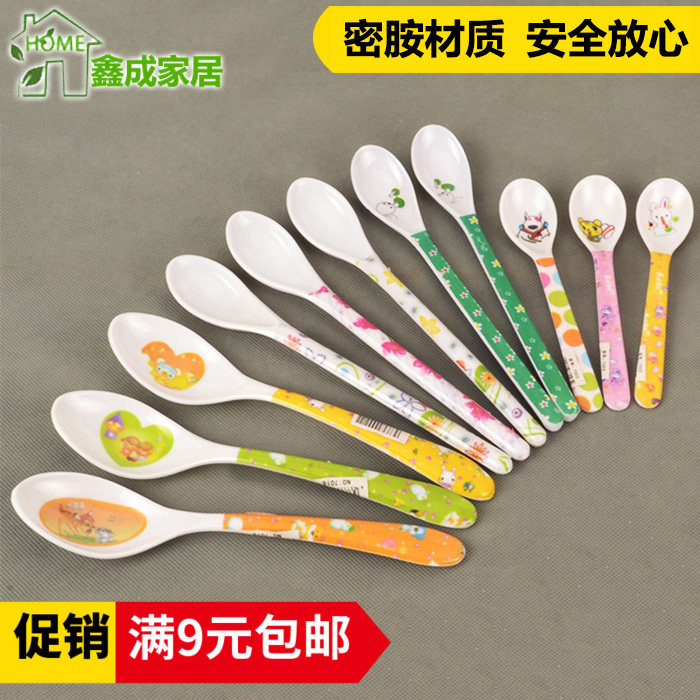 Melamine Cartoon Student Meal Spoon Meal Spoon Plastic Long Handle Spoon Child Small Spoon Baby Soup Spoon Feeding Spoon Sweet Spoonful Spoon