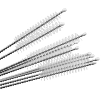 1 pipette brush Baby bottle catheter brush thickened extended stainless steel baby cup tube brush cleaning brush