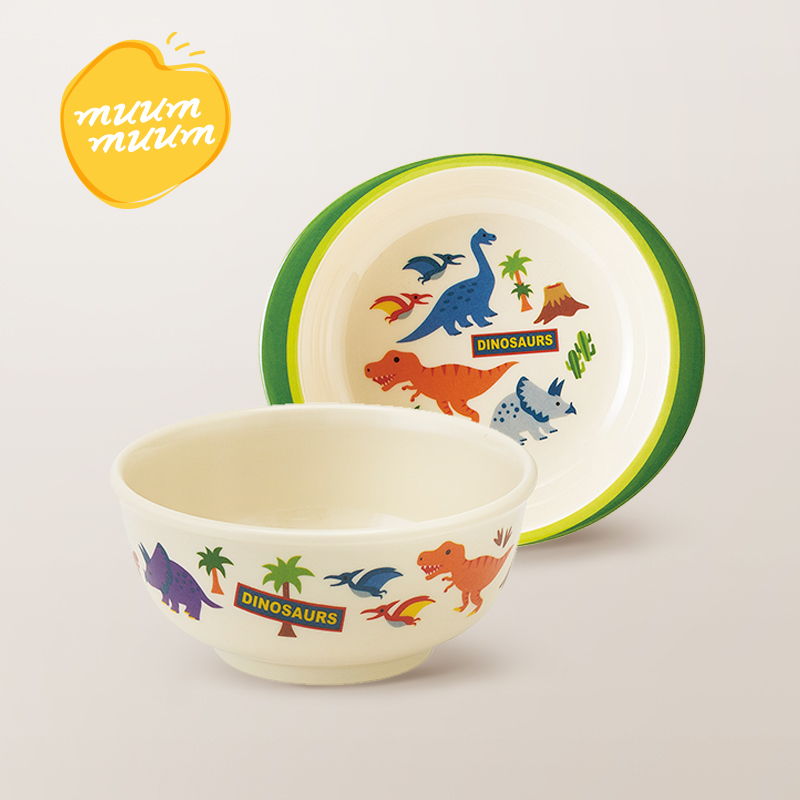 Japan imports SKATER children's baby cartoon dinosaur park food kitchen resistant to fall and rugged rice bowl