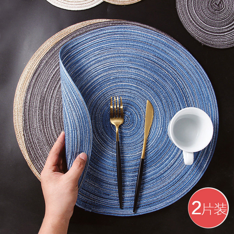 Day Style Hand Woven Round Dining Mat Western Dining Mat Nordic Home Dining Table Mat Insulation Mat dinner tray Cushion Bowl Cushion Cup Mat