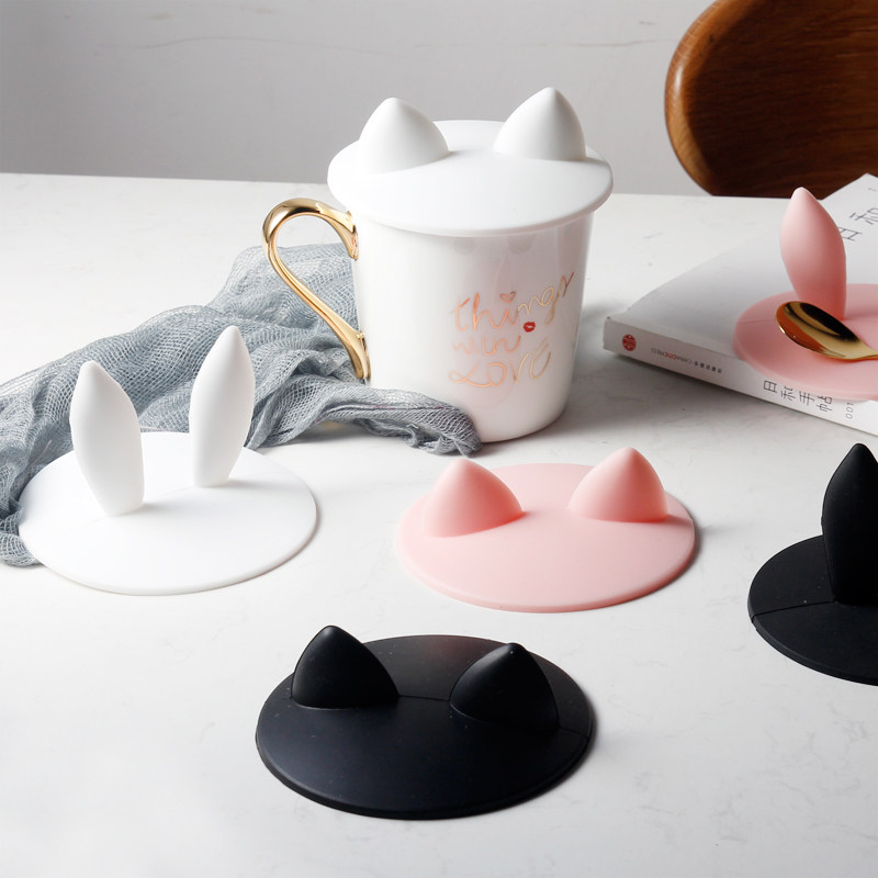 Silicone Cup Lid Food Grade Mark Cup Lid Glass Cup Lid Cup Lid Dust Cap Japan Cartoon Cute Sealing Lid