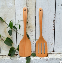 Natural Beech Wood Pan Spade Non-stick Pan Special Spade without injury pan fried vegetable leakage spade without leakage of a Japanese style wood shovel