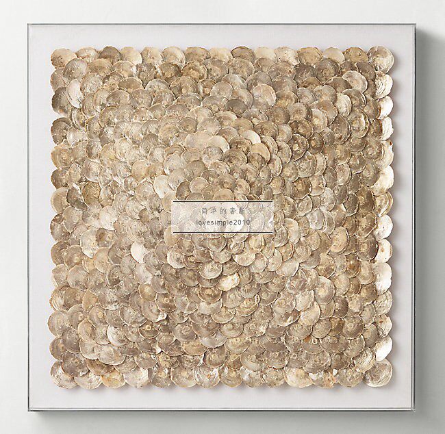 (simple luxurious) CapizShell American retro golden Sichuan fritillary living room background wall Cubism wall decoration