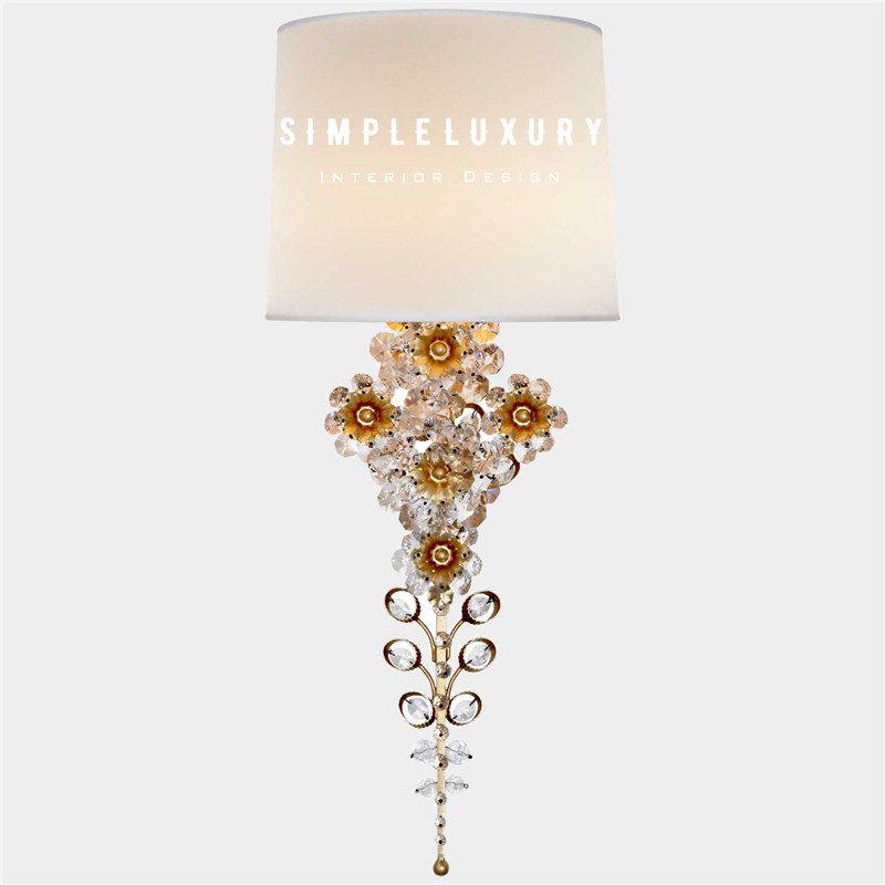 (Simple Luxury) Aerin Claret Tail French Romantic Edelweiss Bouquet Wall Lamp Mirror Front Lamp