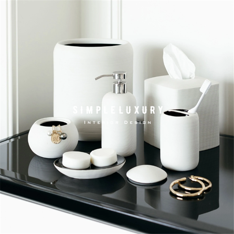 (Simple luxury) Fillmore modern minimalist solid color ceramic bathroom bathroom toiletries