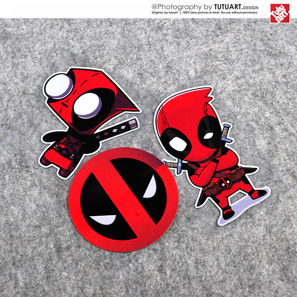 TUTU Tutu Car Sticker Deadpool Creative Car Sticker Cartoon Scar Covering Sticker Deadpool Decoration Waterproof Reflective Sticker