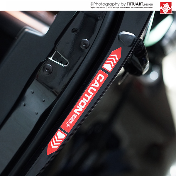 TUTU graphic car door open warning sticker High light reflective sticker Drive door security collision sticker