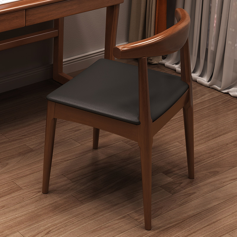 Solid wood dining chair group Family with minimalist chair Modern desk chair Nordic Leisure leaning back chair Milk Tea Shop Horn Chair