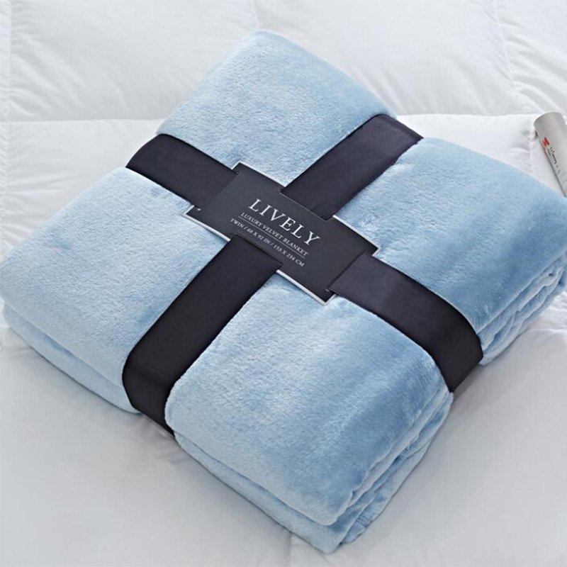 Thin Solid Color Flannel Blanket for Export, Suitable for Office, Summer Air Conditioning, Sofa, Nap, Single-Person Use