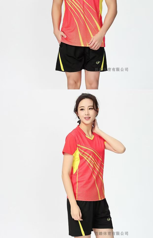 Bộ đồ bóng chuyền ngắn tay chính hãng mới 2018 cho người mẫu nam và nữ. mẫu quần áo bóng chuyền nữ	