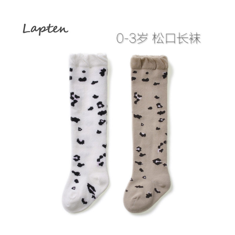 2 Double loaded baby Long Sox Spring autumn baby Songkou over knee socks Pure cotton Nursing leg Long cylinder Sox 0-1-year-old high cylinder socks